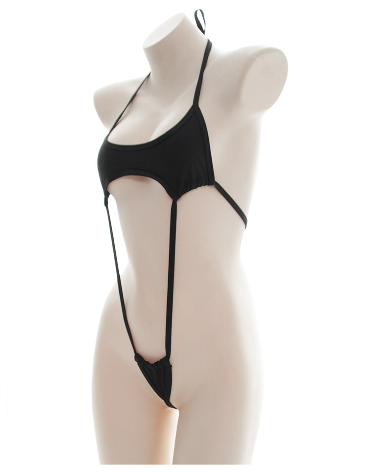 Semi-permeable One-Piece Bikini Set Lace-up Swimsuit Ladies Sexy Lingerie