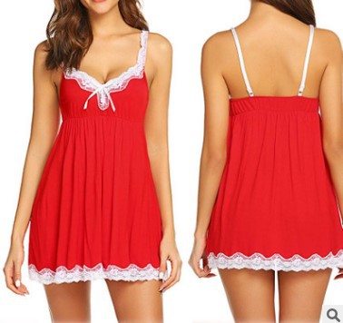 Lingerie femme Sexy dentelle dos nu chemise de nuit femme