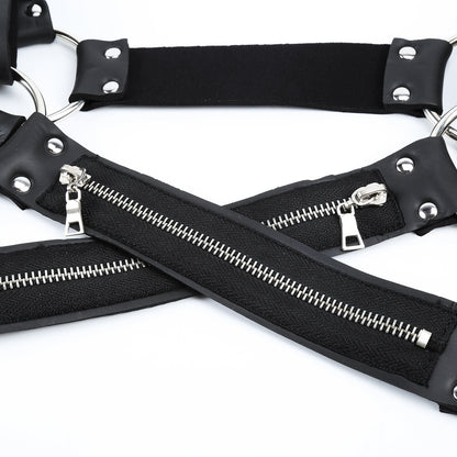 Men's Powerful Men's Binding Stretch Zipper Clothes Binding Sexy Binding Chest Strap