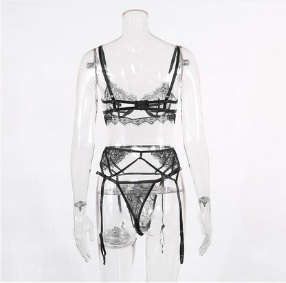 Sexy Lace Underwear Strip Steel Roll 3-piece Set