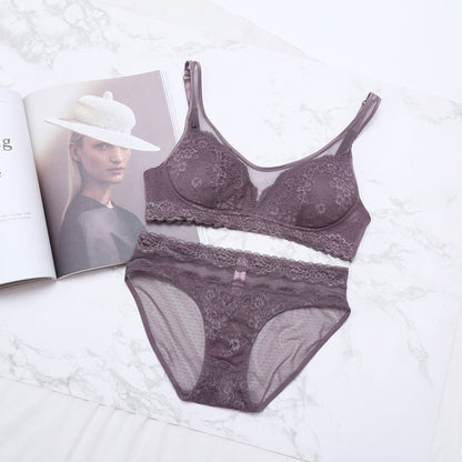 Ensemble de sous-vêtements sexy en dentelle sans anneau en acier