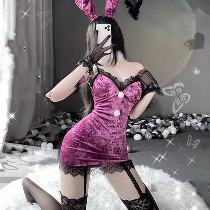 Manyan Lingerie Sling Lace Lace Hollow Royal Sister Bunny Nightdress Uniform Suit
