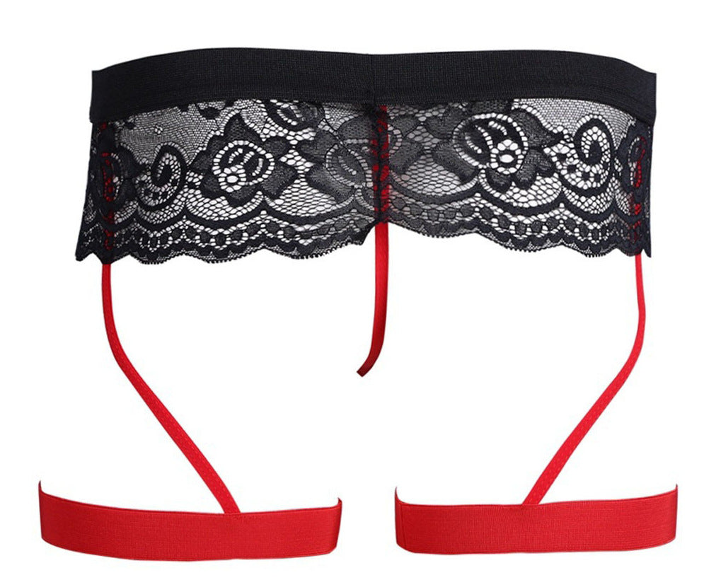 Sous-vêtements culottes à trois points en dentelle pour hommes