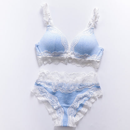Ensemble de soutien-gorge fille japonaise en dentelle sexy Deep V