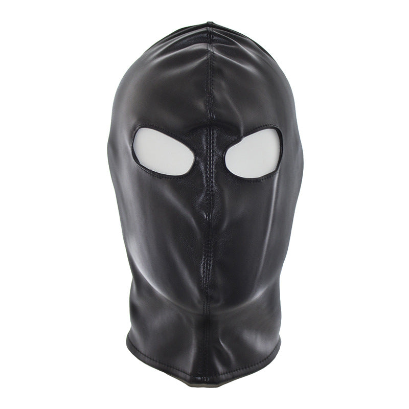 Black Pu Eye-exposed Rope Hood Bar Ball Party Performance Mask