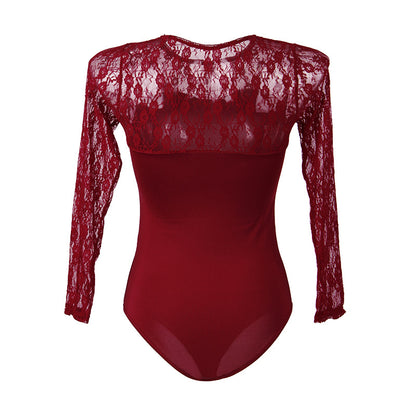 Lingerie Grande Taille Combinaison en Dentelle à Manches Longues Perspective