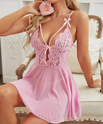 Pijama Malla Encaje Sling Lencería transparente