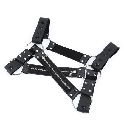 Men's Powerful Men's Binding Stretch Zipper Clothes Binding Sexy Binding Chest Strap