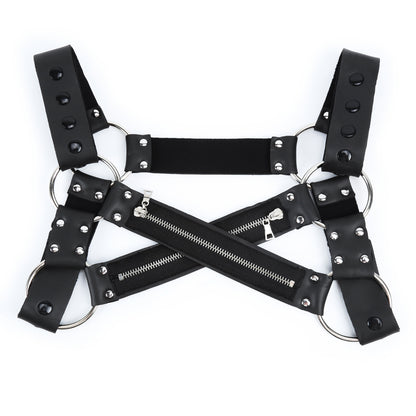 Men's Powerful Men's Binding Stretch Zipper Clothes Binding Sexy Binding Chest Strap