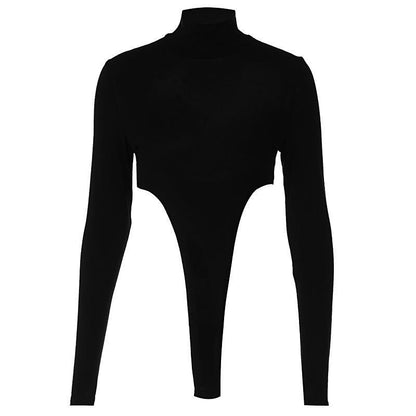 Body à manches longues pour femmes, mode d'été, dos nu, coupe ajustée, Base