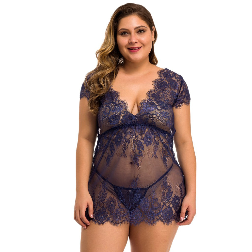 Lingerie sexy pleine grandeur en dentelle