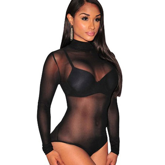 Lingerie sexy européenne et américaine en maille serrée noire