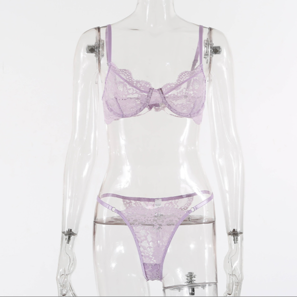 Costume de lingerie en dentelle à armatures pour dames, mode
