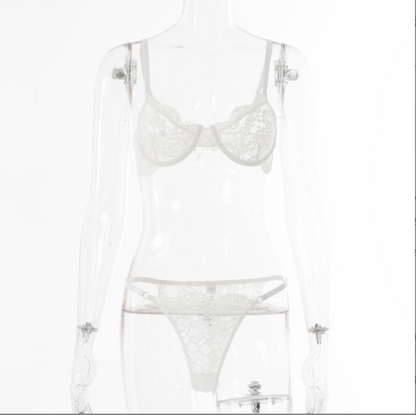 Costume de lingerie en dentelle à armatures pour dames, mode