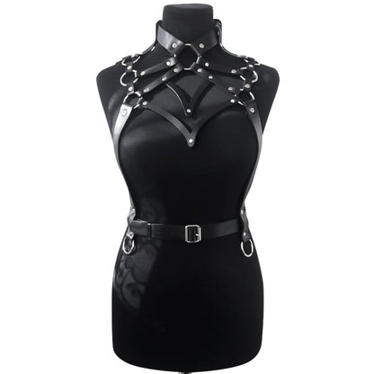 Women's Artificial Leather Body Belly Band Shoulder Wearing Ring Horse Harness For Dancing Toys With
