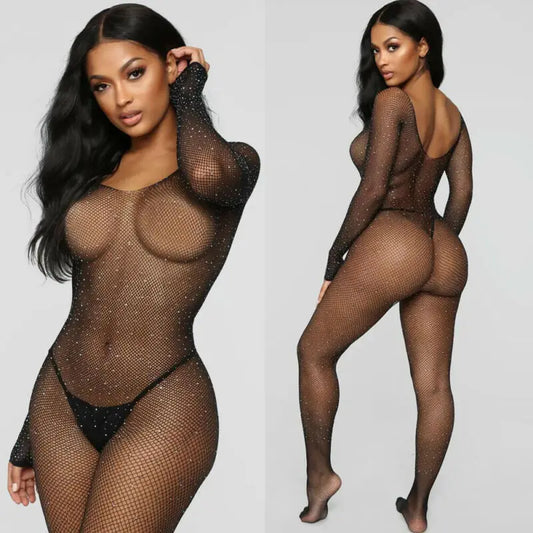 Exotic Apparel Women   Lingerie Teddies Bodysuit Rhinestone Underwear Plus Size Babydoll Open Crotch Costumes
