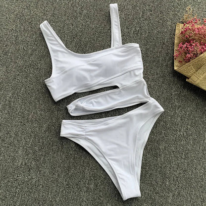 Ellolace Swimwear Hollow Out One-Piece Swimsuits Sexy Fitness Bodysuit Women Bath Suits Women's Swimwear 2021 Swimsuit