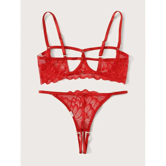 Lingerie Set y Hollow Out Lingerie Underwear Set Women's Push Up Bra  Lingerie  Underwear For Women