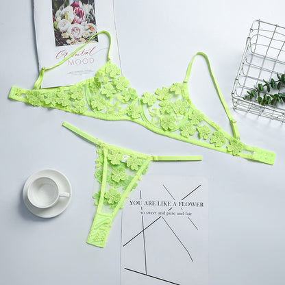 Sexy romantique broderie florale transparent costume Sexy femmes Spot