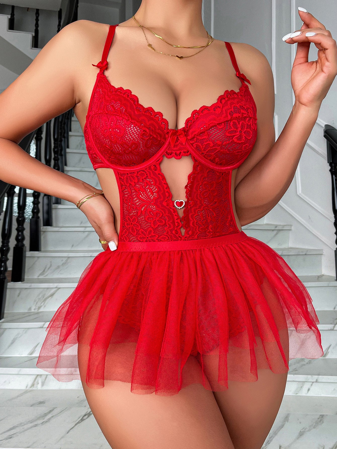 Sexy Lingerie Mesh Dress Sexy Dew Hollow Out Cutout out Dress Cute Girl Game Clothes