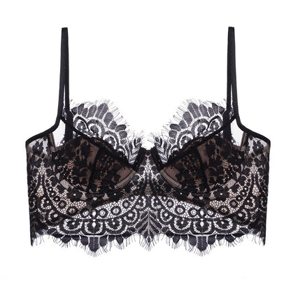 bralette Summer Small Sling Lace Sexy Lingerie Soft Underwire Push up Big Chest Show Small Thin U Shaped Backless Bra