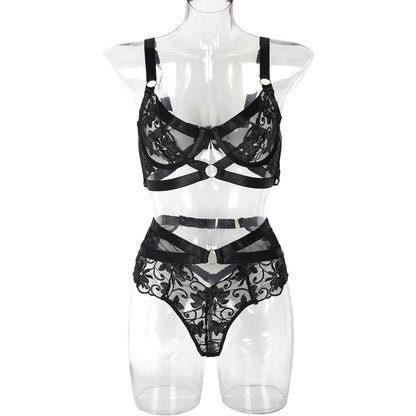 Sexy Lingerie Set Autumn Lace Mesh Patchwork Sexy Sexy Suit