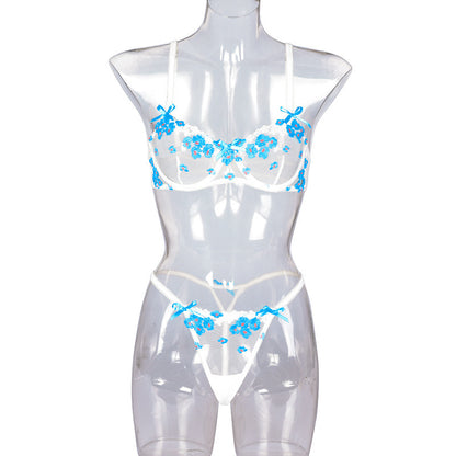 Sexy Lingerie Set Three Dimensional Floral Embroidery Summer Sexy Women