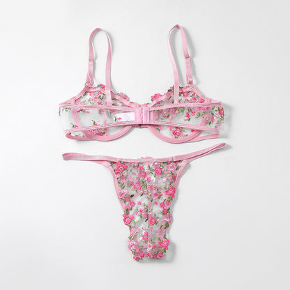 Embroidery Sexy Lingerie Sexy High Quality Diamond Sexy Bra Set Summer