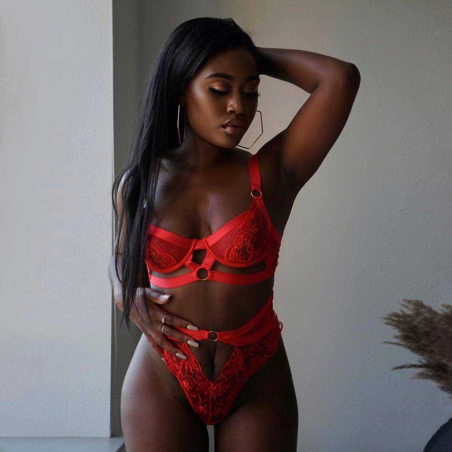 Sexy Lingerie Set Autumn Lace Mesh Patchwork Sexy Sexy Suit