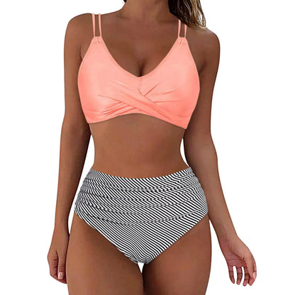 Ensemble de bikini imprimé européen et américain pour femmes