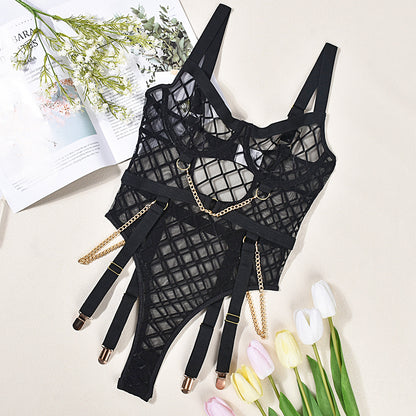 Sexy Lingerie Sexy See through Backless Bodysuit