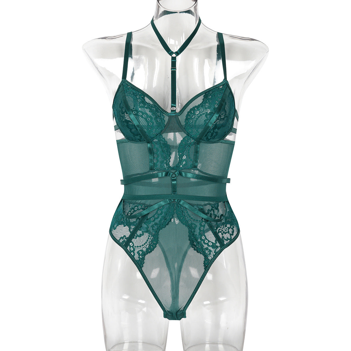 Sexy Jumpsuit Lace Stitching Sexy Halter Women Slimming Jumpsuit
