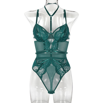 Sexy Jumpsuit Lace Stitching Sexy Halter Women Slimming Jumpsuit