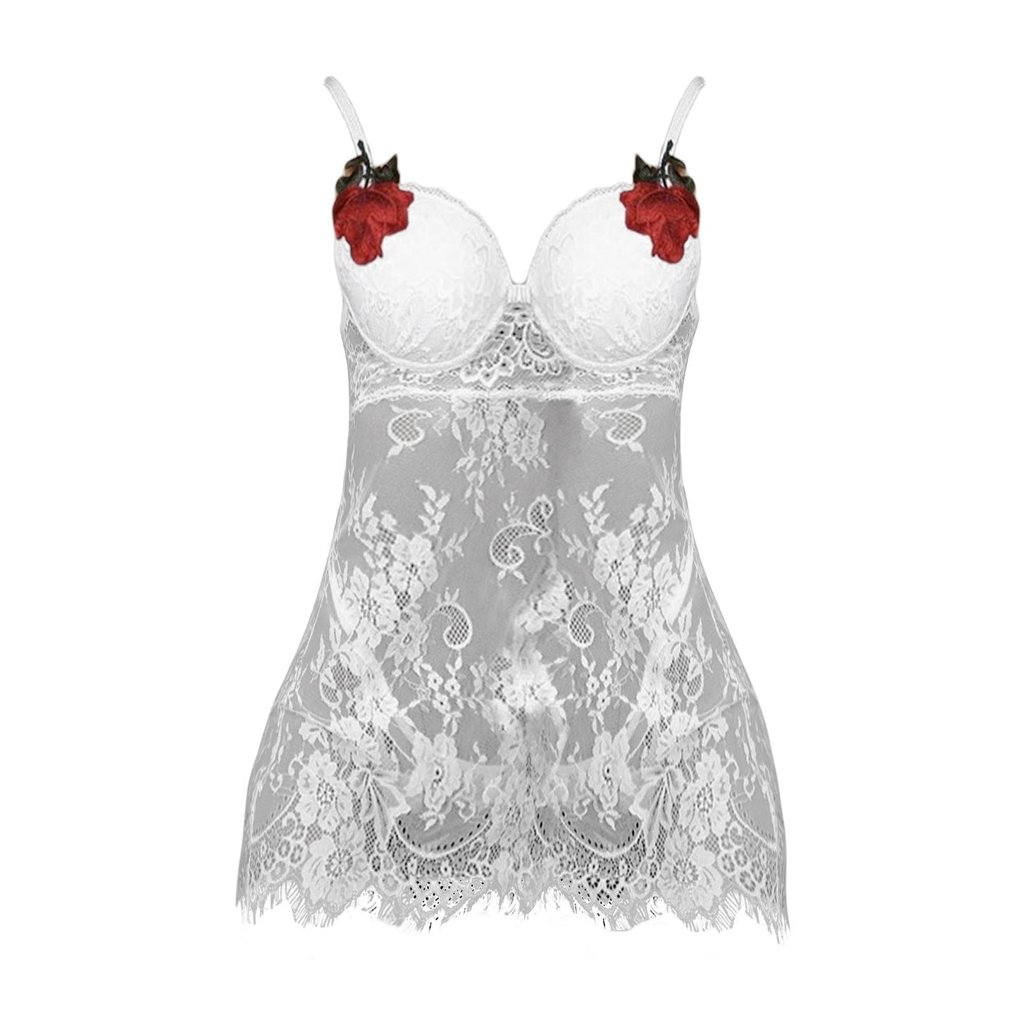 Sexy Mesh Dark Grain Thin Transparent Nightdress Sexy Suit