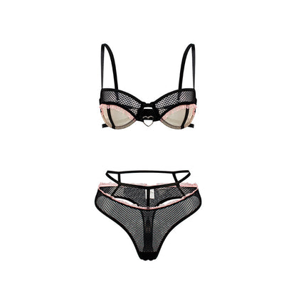 Sexy Lingerie Net Sexy Suit Backless Two Piece Bunny