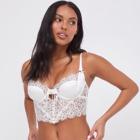 bralette Summer Eyelash Lace Sexy Lingerie Women Body Shaping Thin Push up Hollow Out Cutout Long Back Bra