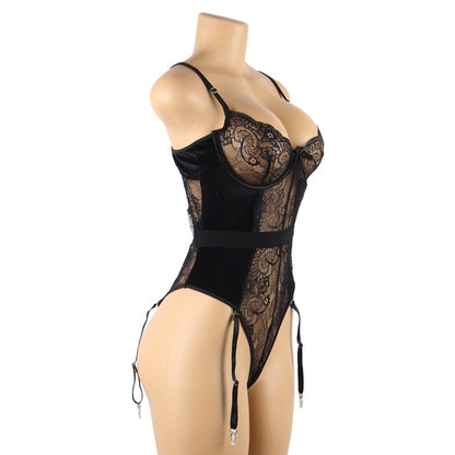 Plus Size Sexy Lingerie Sexy Garter Night Skirt Set Lace Steel Ring Jumpsuit Batch