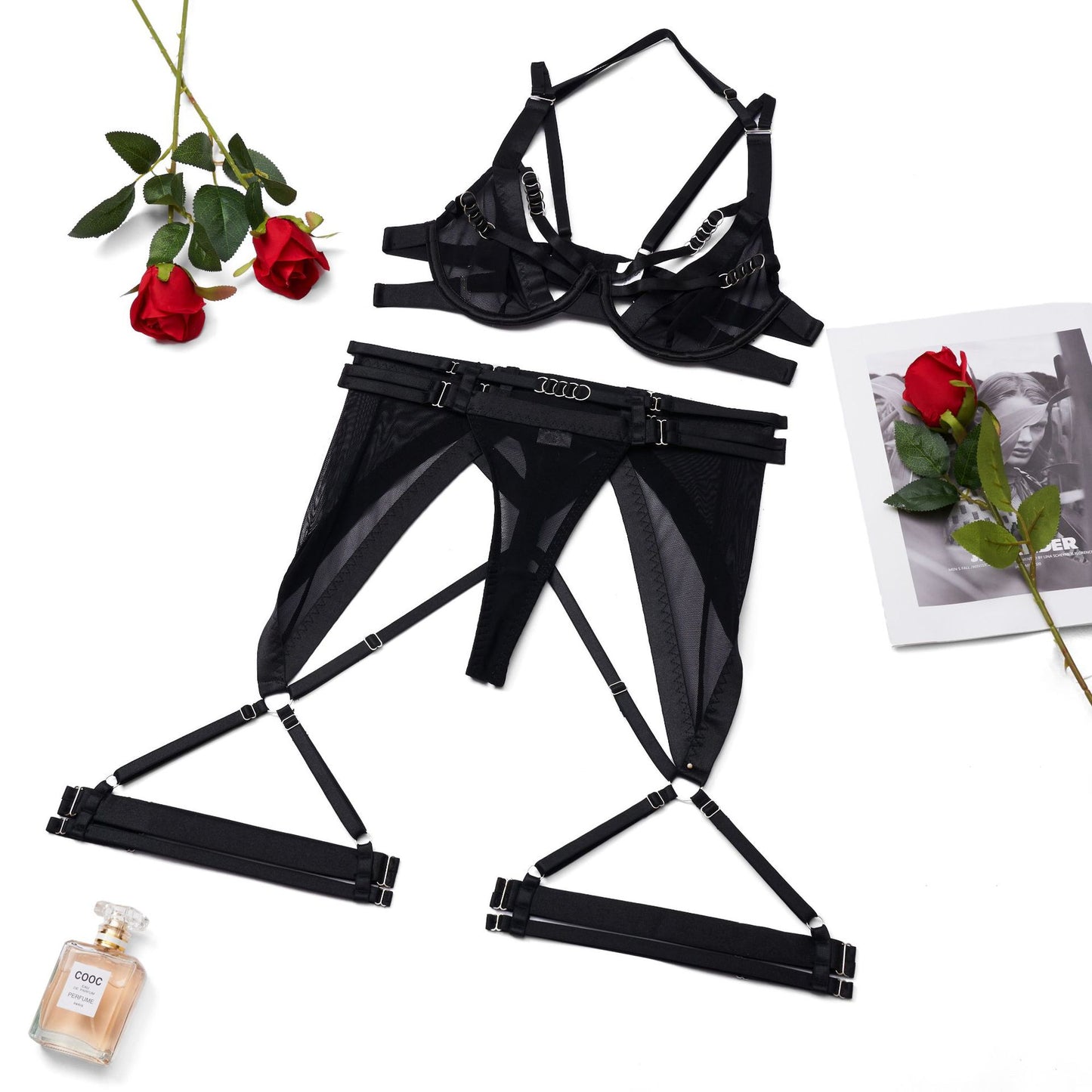 Complex Craft Heavy Metal Halter Sexy Bra Sexy Lingerie Suit