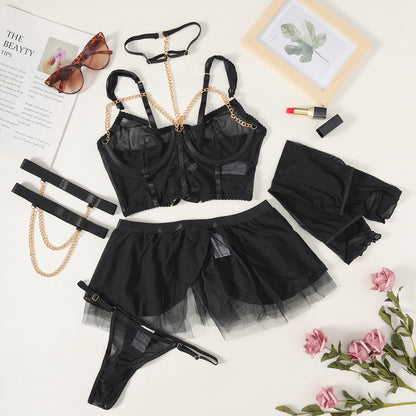 Discothèque couture taille joint sous-vêtements trois pièces ensemble costume
