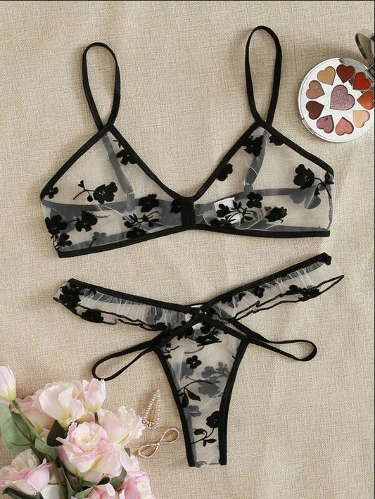 Productos de llegada Ropa interior sexy Ropa interior transparente sexy de dos piezas