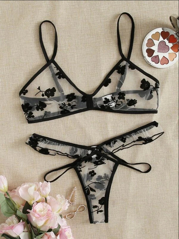 Productos de llegada Ropa interior sexy Ropa interior transparente sexy de dos piezas