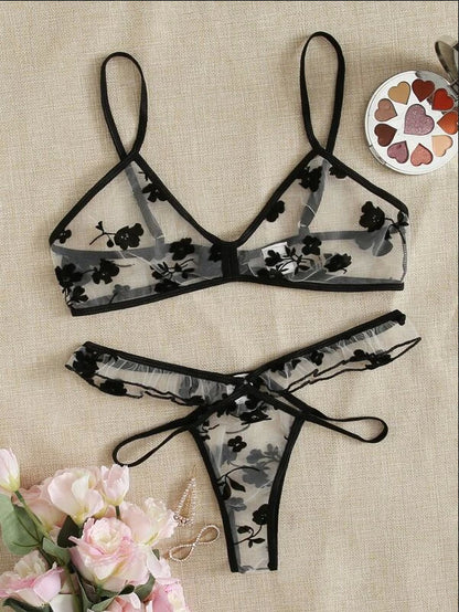 Productos de llegada Ropa interior sexy Ropa interior transparente sexy de dos piezas