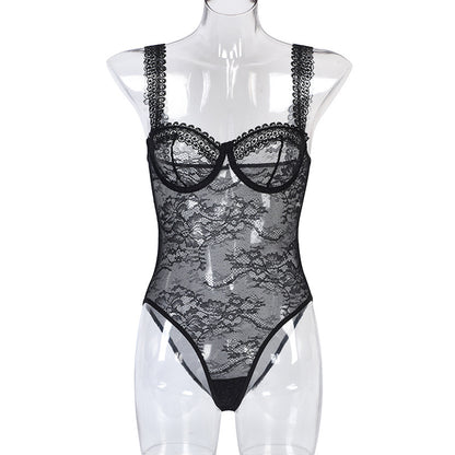 Sexy Lingerie One-Piece Women Summer Lace Floral Comfortable Close-Fitting One-Piece