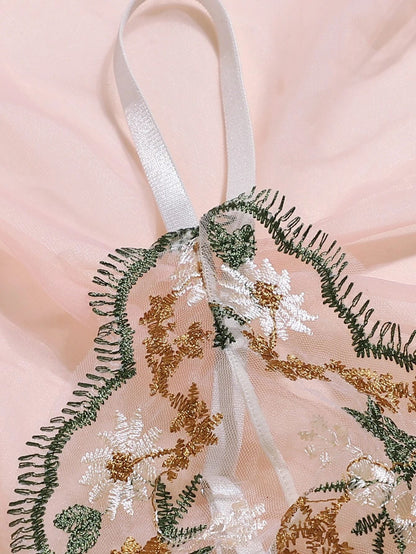 Sexy Lingerie Embroidery Sexy Perspective Lace Sexy Sleepwear Three-Point Suit