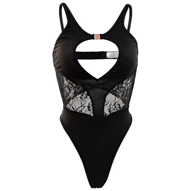 Sexy Lingerie Hollow Out Cutout Backless Bra Lace Sexy Bodybuilding Tights One Piece Jumpsuit