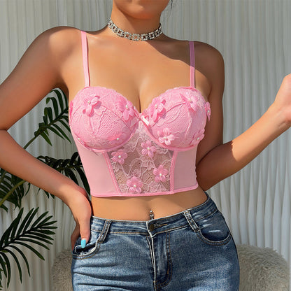 Sexy Underwear Embroidery Straps Bra T Back Two Piece Set