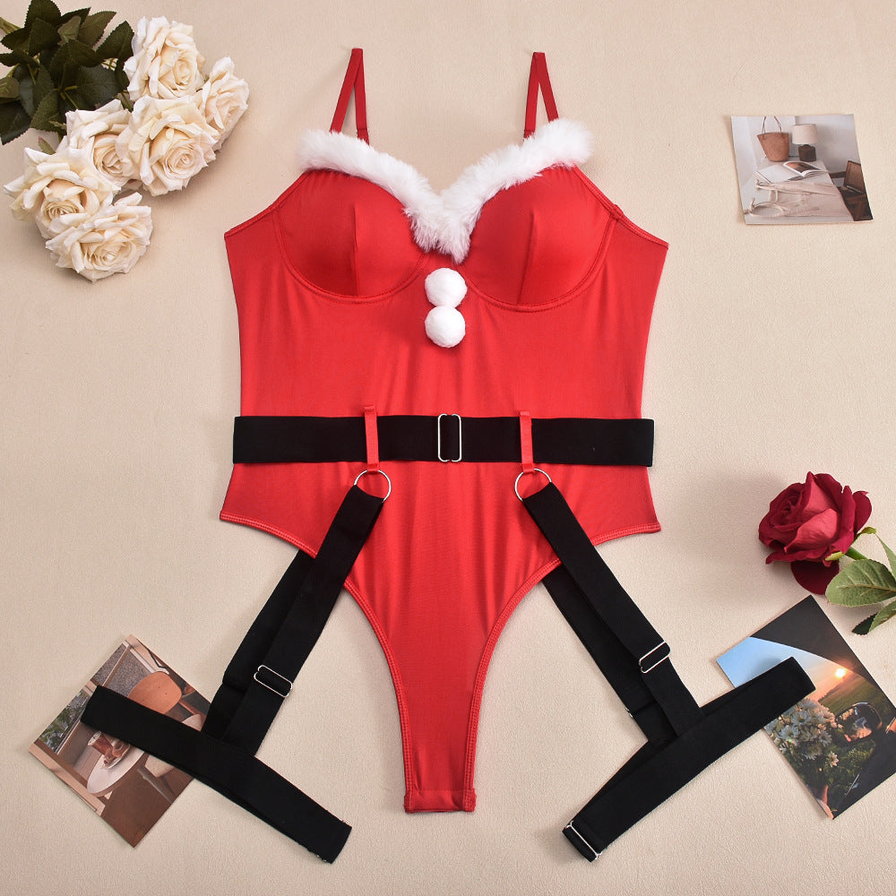 Christmas Series Christmas Sexy Jumpsuit with Leg Ring Sexy Christmas Gift