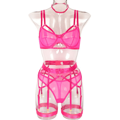 Sexy 6 Piece Set Mesh Ornament Heavy Craft Sexy Steel Ring Suit