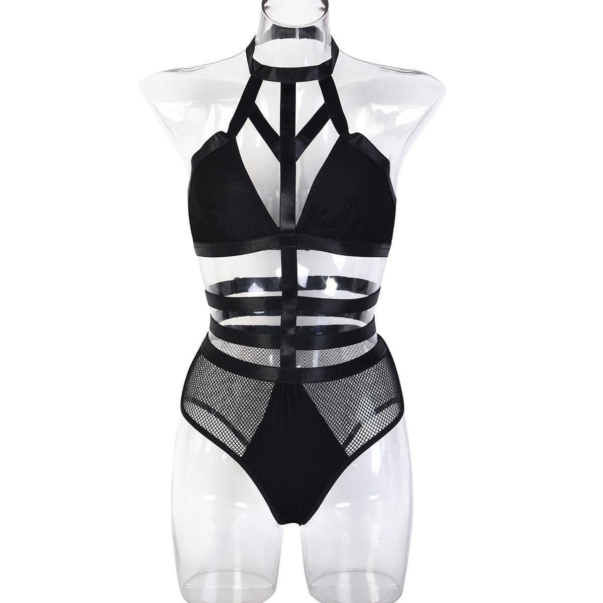 Halter Sexy Lingerie Jumpsuit Spring Summer Sharp Mesh Stitching Heavy Craft