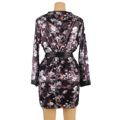 Plus Size Sexy Sleepwear Women Sexy Temptation Nightgown Home Wear Summer Thin Japanese Kimono